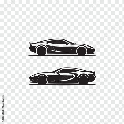 Sleek Sport Car Black Silhouette logo Vector Graphic Design for Automotive Industry