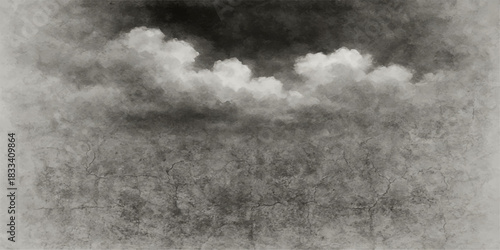 Black and white dramatic storm cloudscape abstract nature background