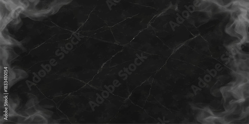 Dark, rough black smoke texture pattern on a vintage gray background surface