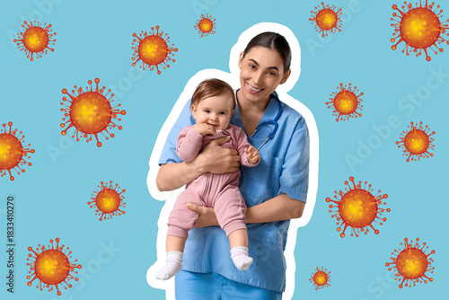 Young female pediatrician w...