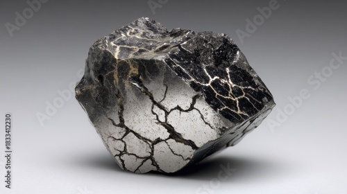 Green Iridescent Widmanstätten Pattern in Polished Meteorite Slice