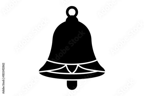 Bell ornament vector icon silhouette