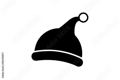 Santa hat ornament vector icon silhouette