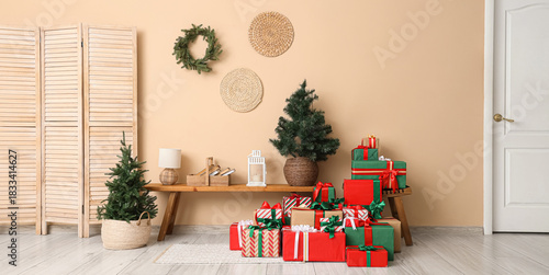 Interior of festive room wi...