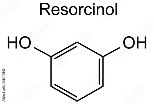 Resorcinol, chemical structure of resorcinol, drug substance