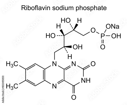 Riboflavin sodium phosphate, chemical structure of riboflavin sodium phosphate, drug substance