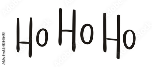 Ho ho ho hand lettering isolated on transparent background. Hand drawn vector illustration. Handwritten text, typography, holiday quote. Christmas design element, clip art