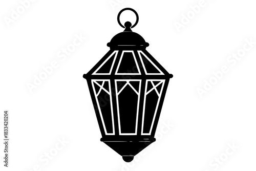 Lantern ornament vector icon silhouette