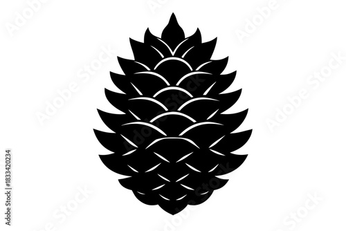 Pinecone ornament vector icon silhouette