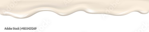 Dripping  white paint, yogurt or milk 3d texture.