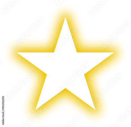 Yellow neon glowing star