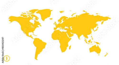 Vector map world globe country. Europe usa asia australia continent map