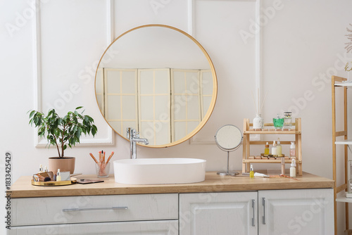 Sink with cosmetic products...