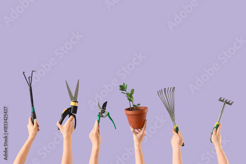 Female hands with gardening...