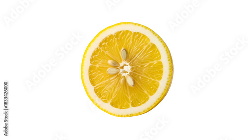 Minimal Lemon Slice Isolated - Bright Citrus Food Element with Soft Lighting