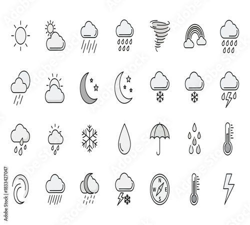 Collection of service industry and delivery icons