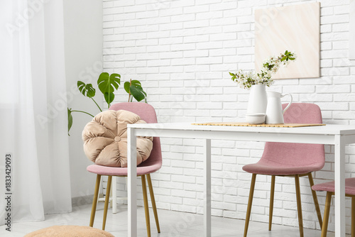 Interior of dining room wit...