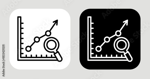 Trend Scope Icon In Black and White Line Style