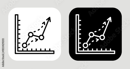 Market Flow Icon In Black and White Line Style