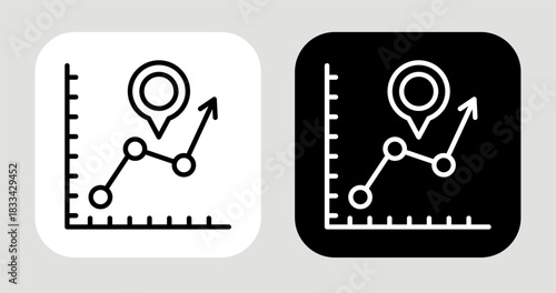 Trend Marker Icon In Black and White Line Style