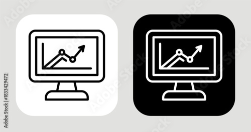Market Shift Icon In Black and White Line Style