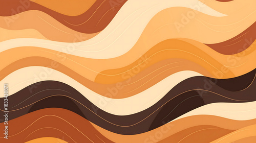 Coffee abstract background in brown tones, soft waves	
