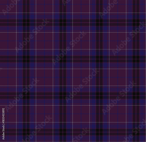 Seamless tartan plaid pattern. Purple and blue scottish plaid texture background