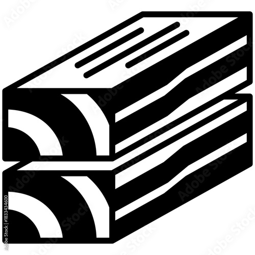 Beam Wood Glyph Icon, Mini Illustration Relate To Carpentry, Wood Industry. Use For Modern Concept, Ui, Ux Web And App Development.