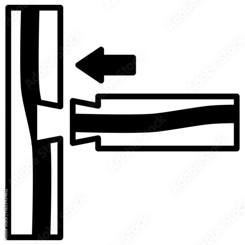 Groove Join Glyph Icon, Mini Illustration Relate To Carpentry, Wood Industry. Use For Modern Concept, Ui, Ux Web And App Development.