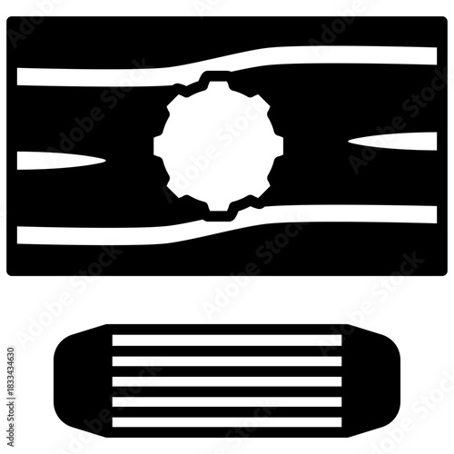 Dowel Pin Glyph Icon, Mini Illustration Relate To Carpentry, Wood Industry. Use For Modern Concept, Ui, Ux Web And App Development.