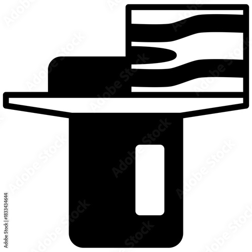 Jointer Machine Glyph Icon, Mini Illustration Relate To Carpentry, Wood Industry. Use For Modern Concept, Ui, Ux Web And App Development.