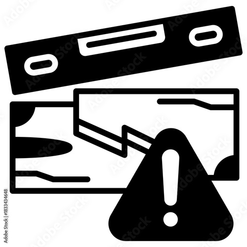 Level Measure Glyph Icon, Mini Illustration Relate To Carpentry, Wood Industry. Use For Modern Concept, Ui, Ux Web And App Development.