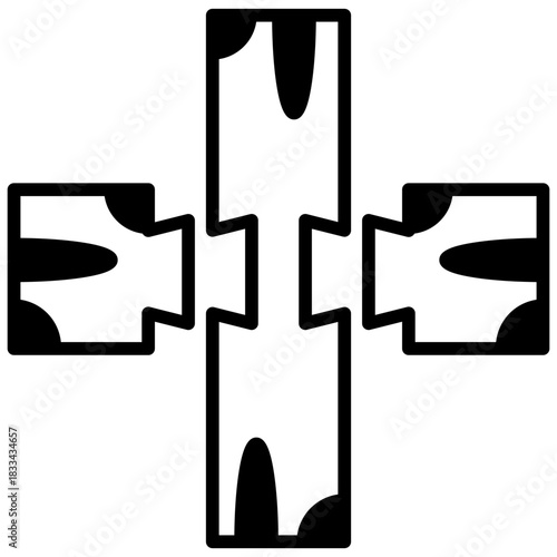 Mortise Join Glyph Icon, Mini Illustration Relate To Carpentry, Wood Industry. Use For Modern Concept, Ui, Ux Web And App Development.