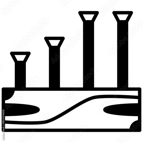 Nail Glyph Icon, Mini Illustration Relate To Carpentry, Wood Industry. Use For Modern Concept, Ui, Ux Web And App Development.