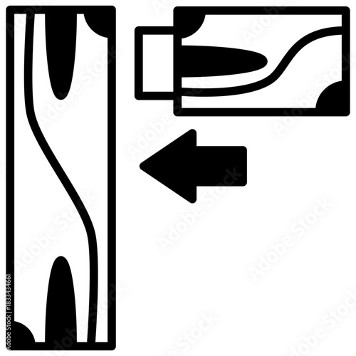 Mortise Join Glyph Icon, Mini Illustration Relate To Carpentry, Wood Industry. Use For Modern Concept, Ui, Ux Web And App Development.