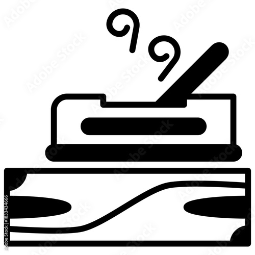 Wood Plane Glyph Icon, Mini Illustration Relate To Carpentry, Wood Industry. Use For Modern Concept, Ui, Ux Web And App Development.