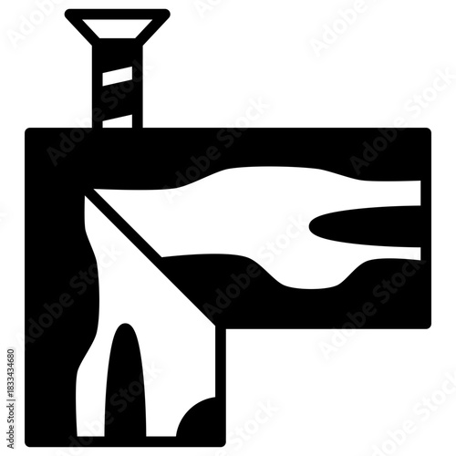 Screw Glyph Icon, Mini Illustration Relate To Carpentry, Wood Industry. Use For Modern Concept, Ui, Ux Web And App Development.