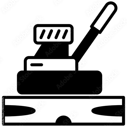 Sanding Machine Glyph Icon, Mini Illustration Relate To Carpentry, Wood Industry. Use For Modern Concept, Ui, Ux Web And App Development.