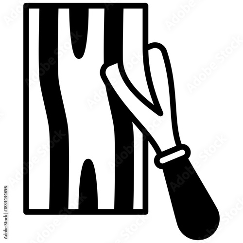 Scraper Glyph Icon, Mini Illustration Relate To Carpentry, Wood Industry. Use For Modern Concept, Ui, Ux Web And App Development.