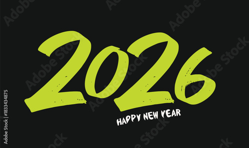 Happy New Year 2026 Greeting banner logo design illustration, Creative and Colorful new year vector Abstract design typography logo 2026 for vector celebration and season decoration, backgrounds