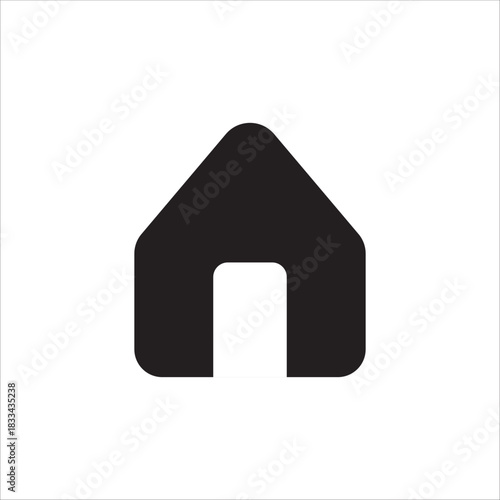 Home page flat solid icon. Website home button. Simple home button for website and apps. Main menu page symbol. Vector stock illustration. Icon symbol for house, construction, architecture, mortgage.