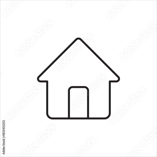 Home page thin line icon. Simple home button for website and apps. Website home button. Main menu page symbol. Vector stock illustration.