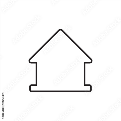Home page thin line icon. Simple home button for website and apps. Website home button. Main menu page symbol. Vector stock illustration.