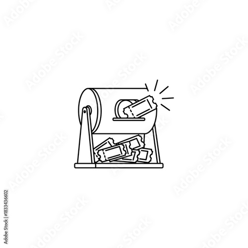 Raffle linear icon flat vector design.