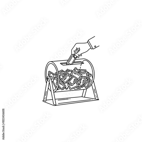 Raffle linear icon flat vector design.