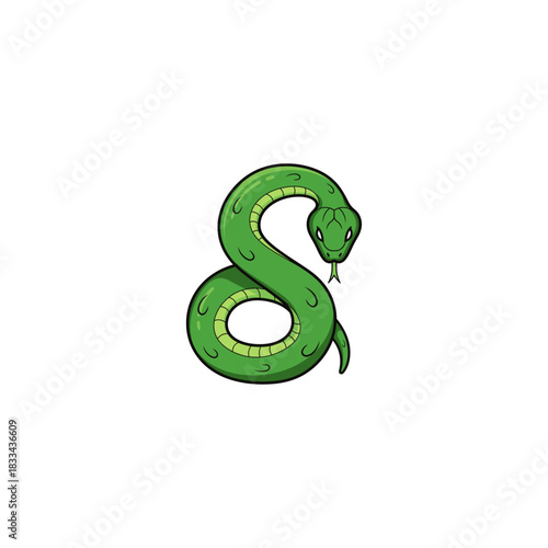 Snake icon flat vector design.
