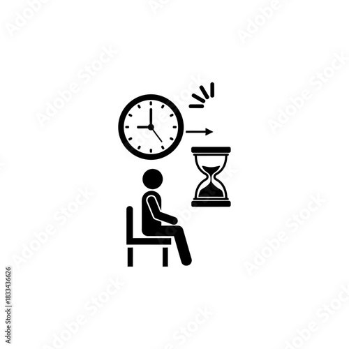 Waiting icon flat vector design.
