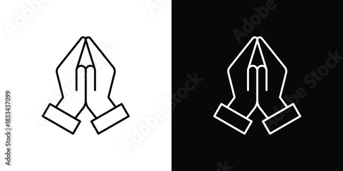 Pray icons isolated outline vector icon with editable stroke