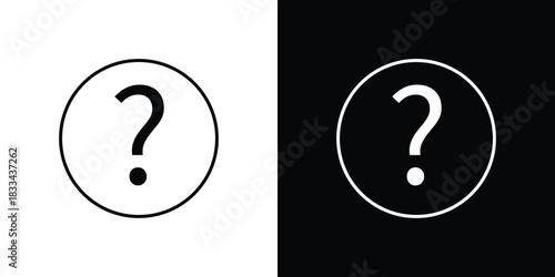 Question mark icons isolated outline vector icon with editable stroke