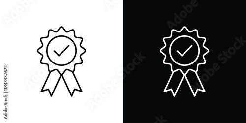 Rosette icons isolated outline vector icon with editable stroke